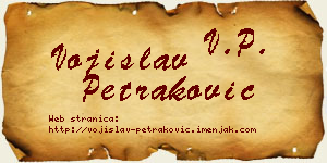 Vojislav Petraković vizit kartica